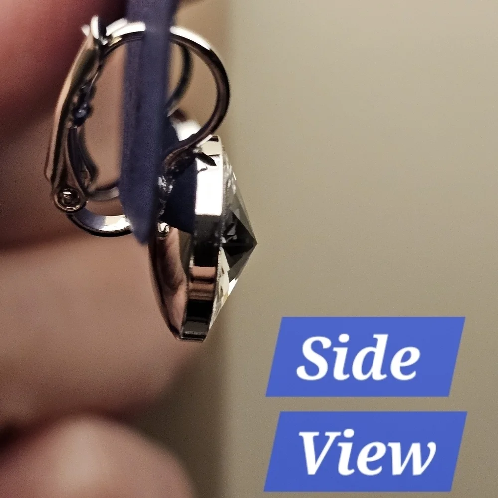 Swarovski Element NEW ClearTearDrop Loop Dangle earrings LeverbackWeddi ng Gift!